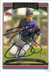 Jason Botts Signed Texas Rangers 2006 Topps Card