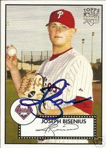 Joseph Bisenius Signed Phillies 07 Topps 52 Rookie Card