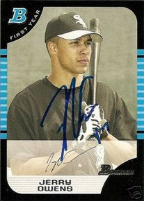 Jerry Owens Signed Chicago White Sox 2005 Bowman Card