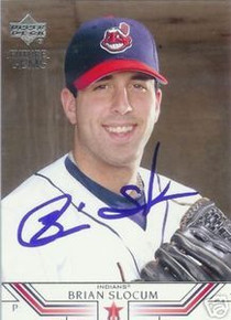 Brian Slocum Signed Cleveland Indians 02 UD Rookie Card