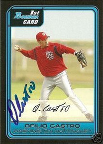 Ofilio Castro Signed Nationals 2006 Bowman Rookie Card