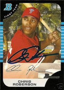 Chris Roberson Signed Phillies 2005 Bowman Rookie Card