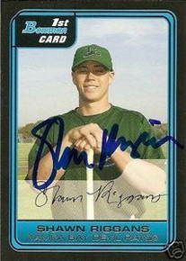 Shawn Riggans Signed Tampa Bay Rays Bowman Rookie Card