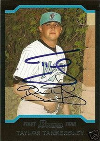 Taylor Tankersley Signed Marlins 04 Bowman Rookie Card