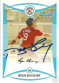 Ryan Khoury Signed Red Sox 2008 Bowman Rookie Card