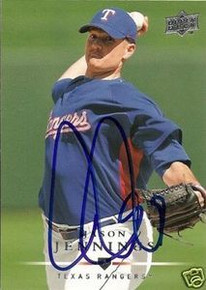 Jason Jennings Signed Texas Rangers 2008 UD Card