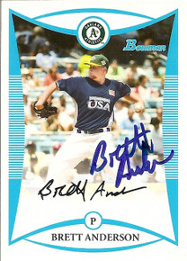 Brett Anderson Signed Oakland A's 2008 Bowman Card