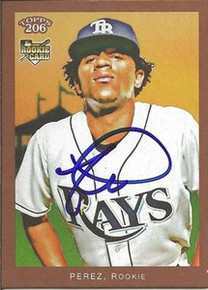 Cubs Fernando Perez Signed 2009 Topps 206 Rookie Card