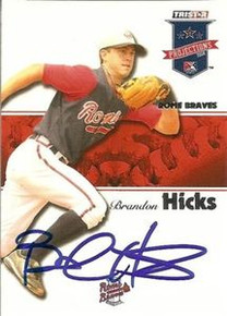 Brandon Hicks Signed 2008 Projections Card Braves