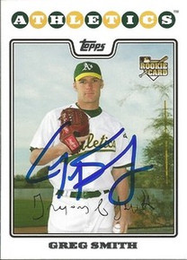 New York Yankees Greg Smith Signed 08 Topps Rookie Card