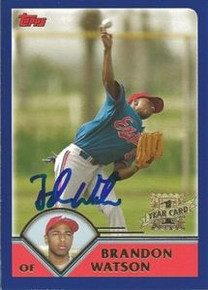 Brandon Watson Signed Expos 2003 Topps Rookie Card