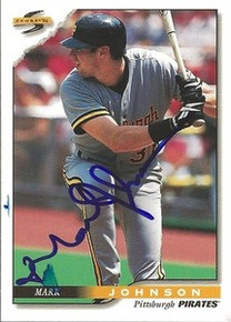 Mark Johnson Signed Pittsburgh Pirates 1996 Score Card