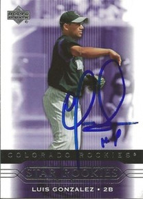 Luis Gonzalez Signed Colorado Rockies 2005 UD Card