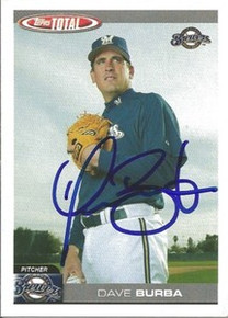 Dave Burba Signed Milwaukee Brewers 2004 Total Card
