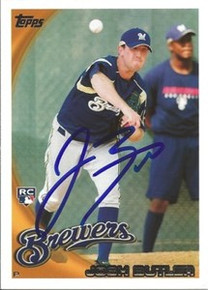 Josh Butler Signed Brewers 2010 Topps Rookie Card