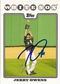 Jerry Owens Signed Chicago White Sox 2008 Topps Card