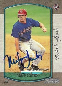 Mike Lamb Signed Texas Rangers 2000 Bowman Card
