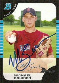 Michael Bowden Signed Red Sox 2005 Bowman Rookie Card