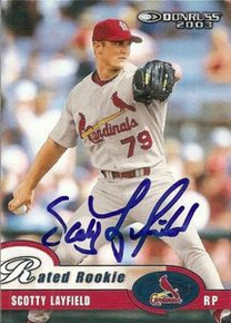 Scotty Layfield Signed Cardinals 03 Donruss Rookie Card