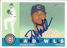Randy Wells Signed Chicago Cubs 09 Topps Heritage Card
