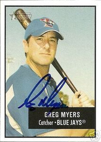 Greg Myers Autographed Blue Jays 2003 Bowman Heritage Card