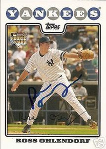 Ross Ohlendorf Autographed New York Yankees 2008 Topps Rookie Card