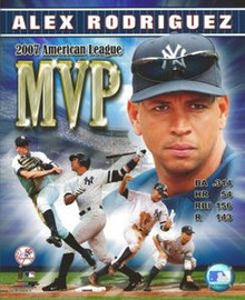 Alex Rodriguez New York Yankees 2007 AL MVP Unsigned 8x10 Photo