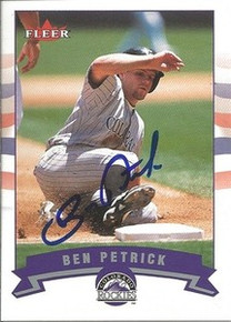 Ben Petrick Signed Colorado Rockies 2002 Fleer Card