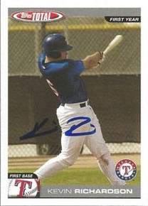 Kevin Richardson Signed Rangers 2004 Topps Total Rookie Card