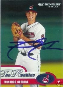 Fernando Cabrera Signed Cleveland Indians 2003 Donruss Rookie Card