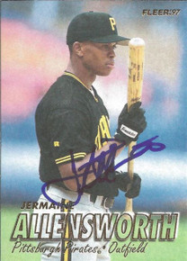 Jermaine Allensworth Signed Pittsburgh Pirates 1997 Fleer Card