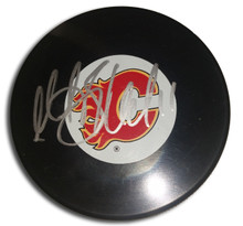 Mikael Backlund Autographed Calgary Flames Hockey Puck