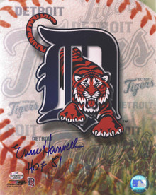 Ernie Harwell Autographed Detroit Tigers Logo 8x10 Photo "HOF 81"