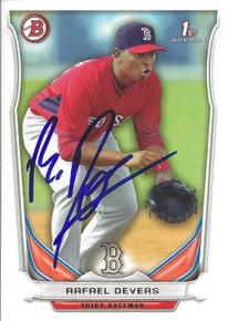 Rafael Devers Autographed Red Sox 2014 Bowman Rookie Card