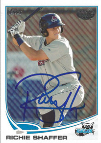 Richie Shaffer Autographed Tampa Bay Rays 2013 Topps Pro Debut Card