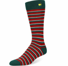 New 2020 Masters FootJoy Red/Augusta Green Holiday Men's Stripe Socks (1) Pair