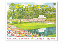 2021 Masters Augusta National 15th Hole Lee Wybranski Artist Signed Poster