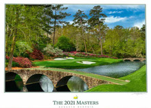 2021 Masters Golf Augusta National 12th Hole Artist Signed 24 x 30 Poster Print