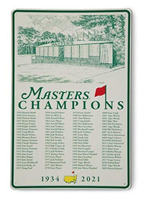 2021 Masters Champions Augusta National Golf Club Vintage Metal Wall Sign