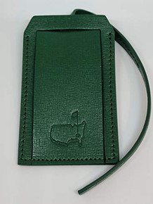 Masters Golf Augusta Green Italian Leather Luggage Tag - Hand Made in Italy