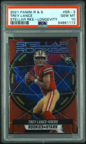 Trey Lance 49ers 2021 Rookies & Stars Longevity Rookie Card PSA 10 Gem Mint