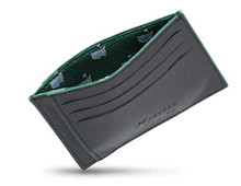 Masters Logo Debossed Golf Black Italian Leather Credit Card Case Wallet