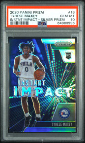 Tyrese Maxey 2020-21 Prizm Instant Impact Silver Rookie Card #16 PSA 10 Gem Mint