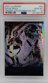 Davis Mills Texans 2021 Illusions Galaxy Trophy Collection Rookie Card PSA 10