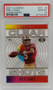 Trey Lance 49ers 2021 Illusions Clear Shots Rookie Insert Card PSA 10 Gem Mint