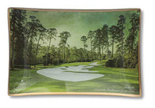 Masters Augusta National Golf Club Hole 10 Camellia Glass Tray 8.5” X 5.5”