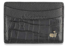 Masters Embossed Black Alligator Leather Card Case Wallet by Martin Dingman ANGC