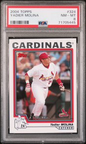 Yadier Molina St. Louis Cardinals 2004 Topps 1st Year Rookie Card #324 PSA 8