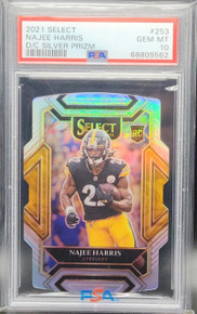 Najee Harris Steelers 2021 Select Die Cut Silver Prizm Rookie Card #253 PSA 10