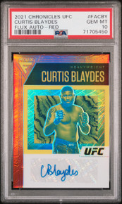 Curtis Blaydes 2021 Chronicles UFC Flux Red Autograph Card #FA-CBY PSA 10 Gem Mt